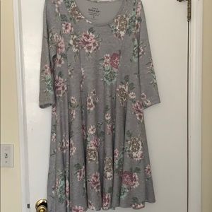 Torrid Super Soft Plush Grey Floral Dress